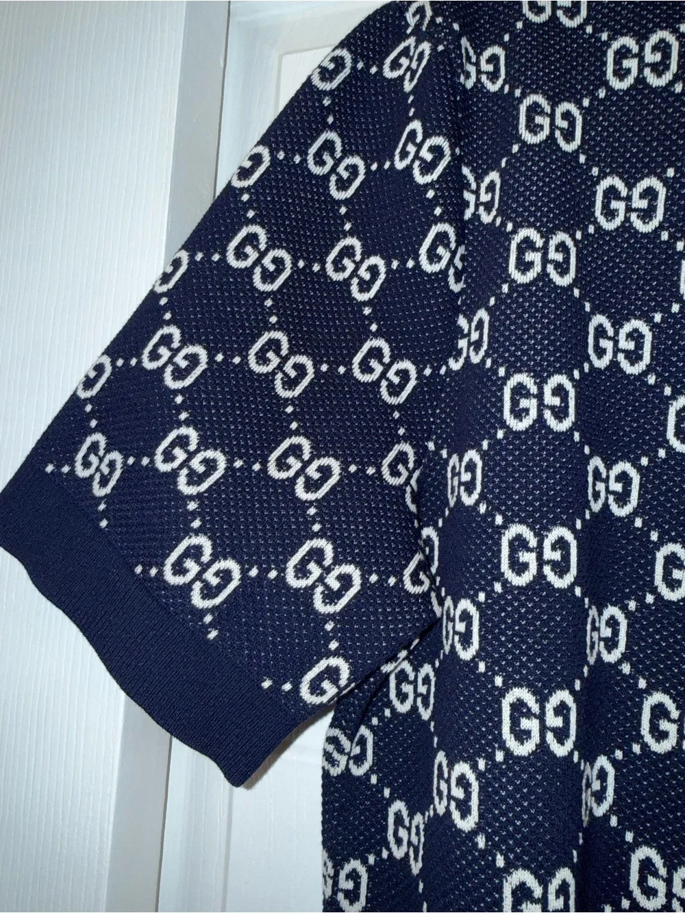 Gucci GG cotton knit jacquard polo shirt